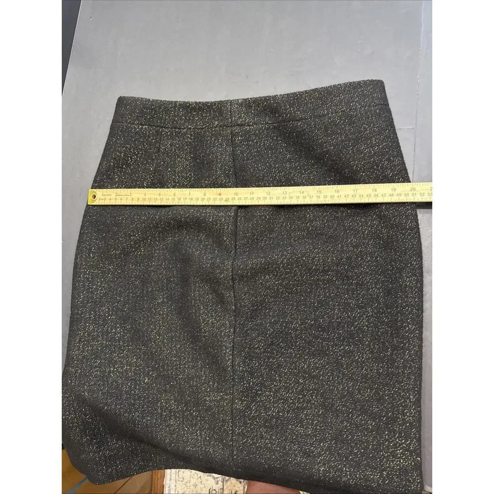 J Crew No 2 Wool Pencil Skirt Black Minimalist‎ Twill Lined Workwear Knee Length
